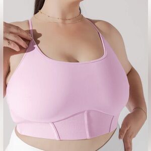 POPFLEX Bubblegum Pink Corset Crop Sports Bra